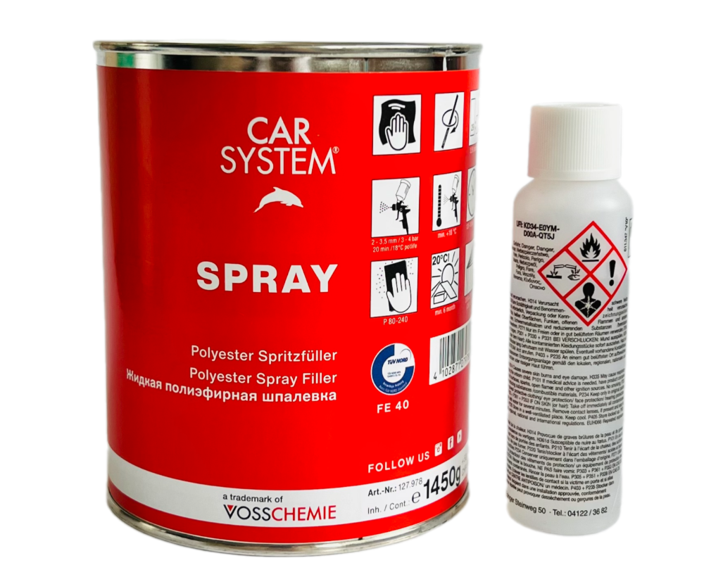 Шпатлевка 2К полиэфирная напыляемая SPRAY серая (1.5кг)