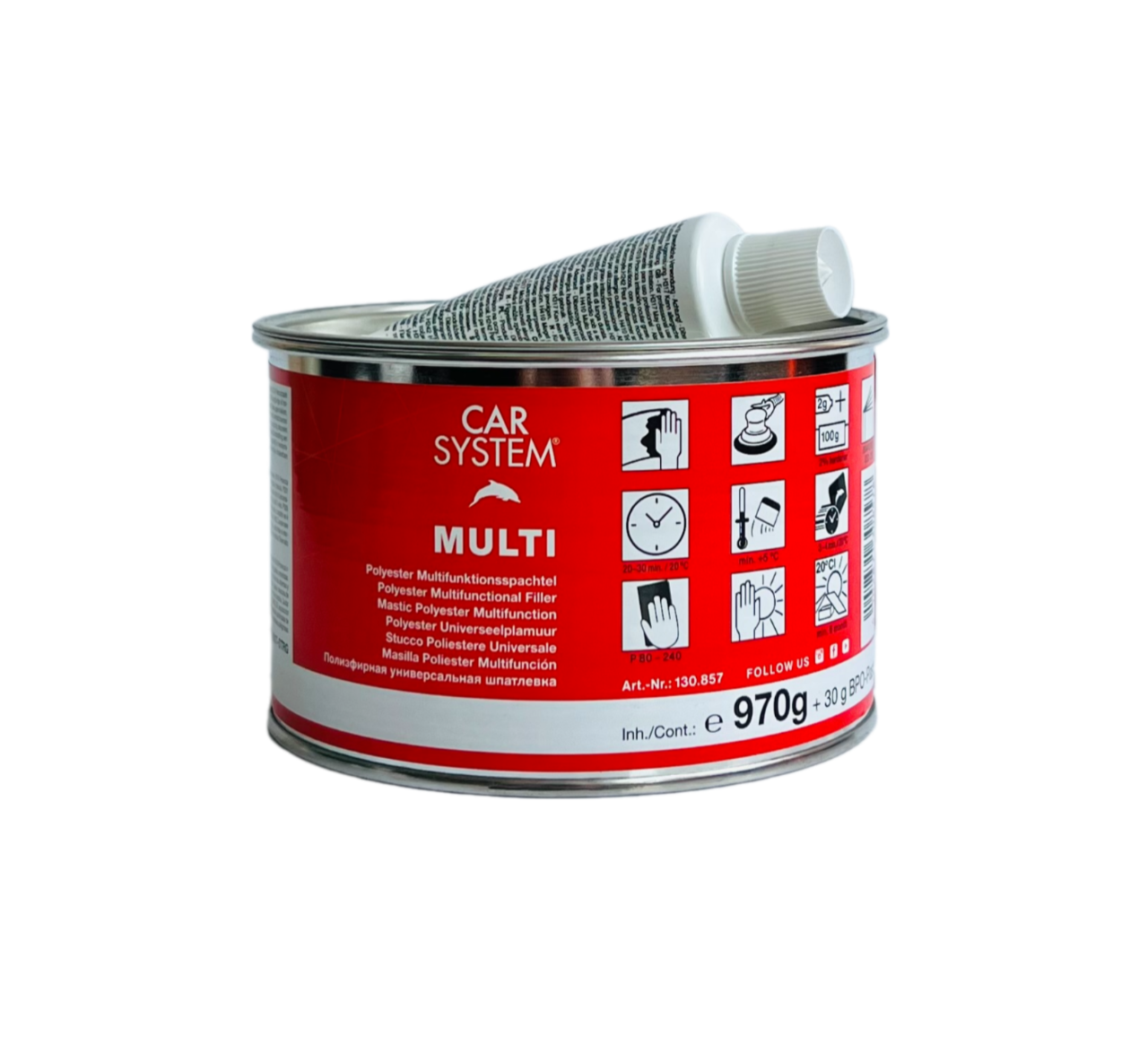Шпатлевка 2К полиэфирная универсальная MULTI, бежевая (1.0кг)