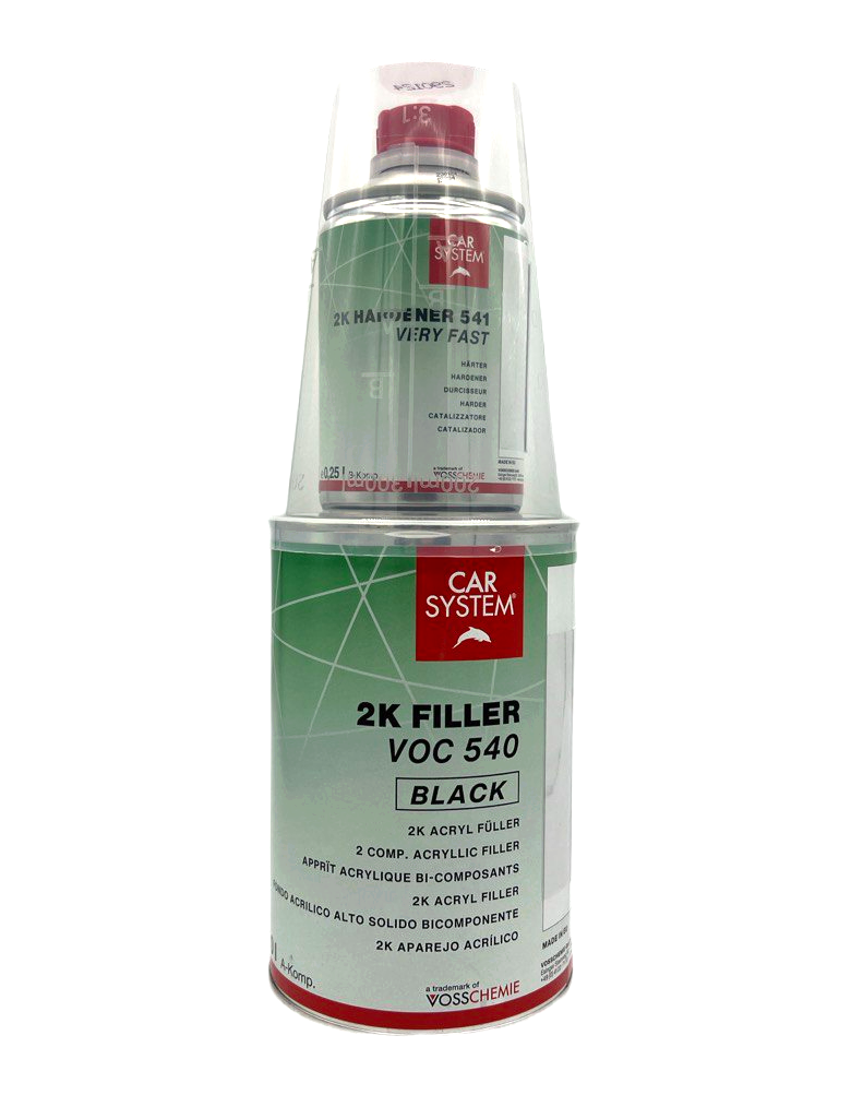 Грунт-наполнитель 2K FILLER VOC 540 4:1 (грунт 1.0л + отвердитель 0.25л), черный