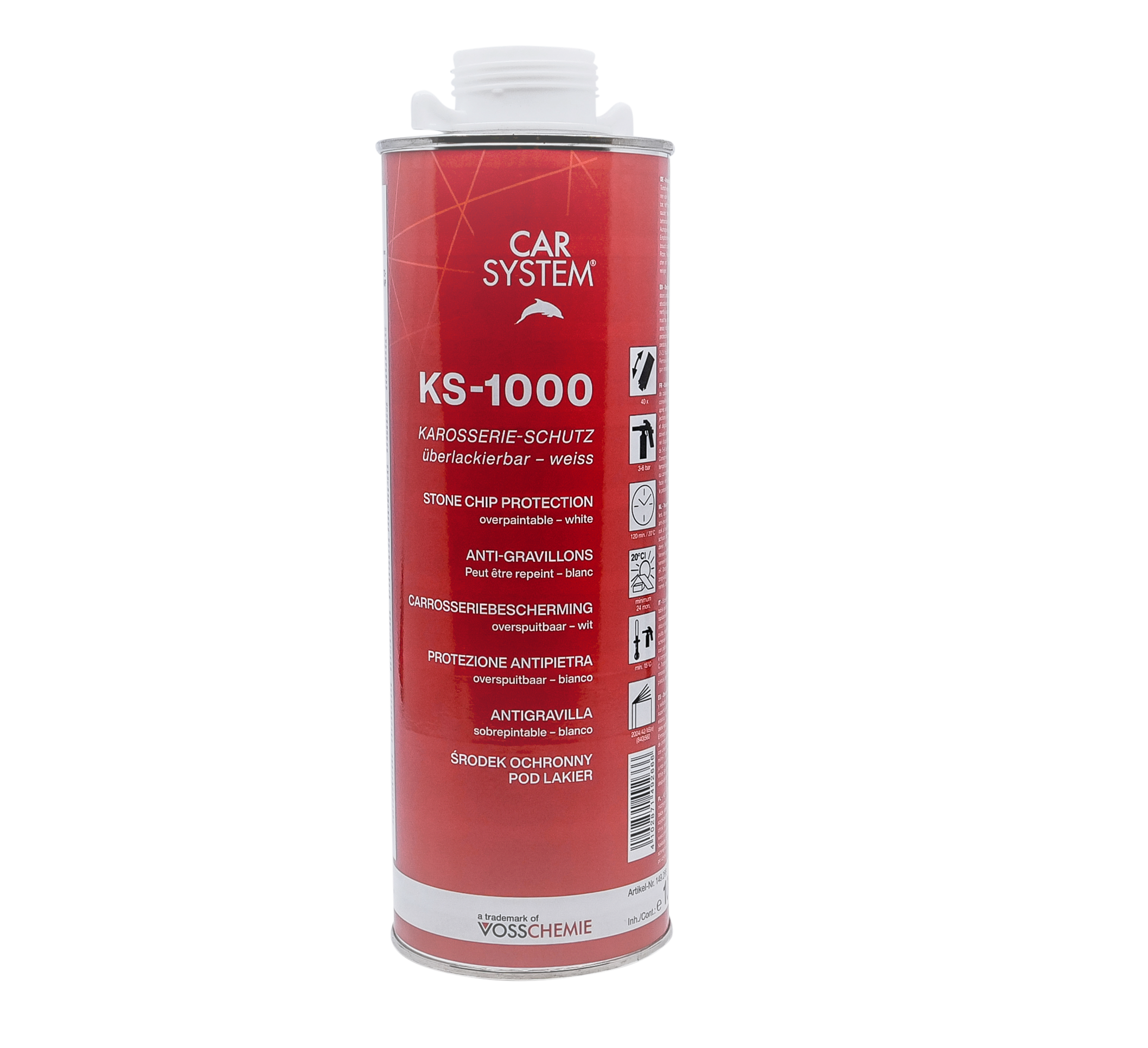 Покрытие антигравийное антикоррозионное KS-1000, белое (1.0л)