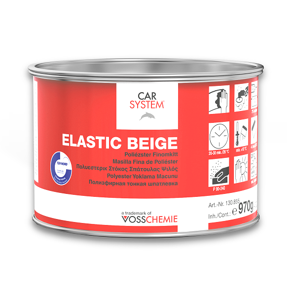 Шпатлевка 2К полиэфирная доводочная ELASTIC, бежевая (1.0кг)