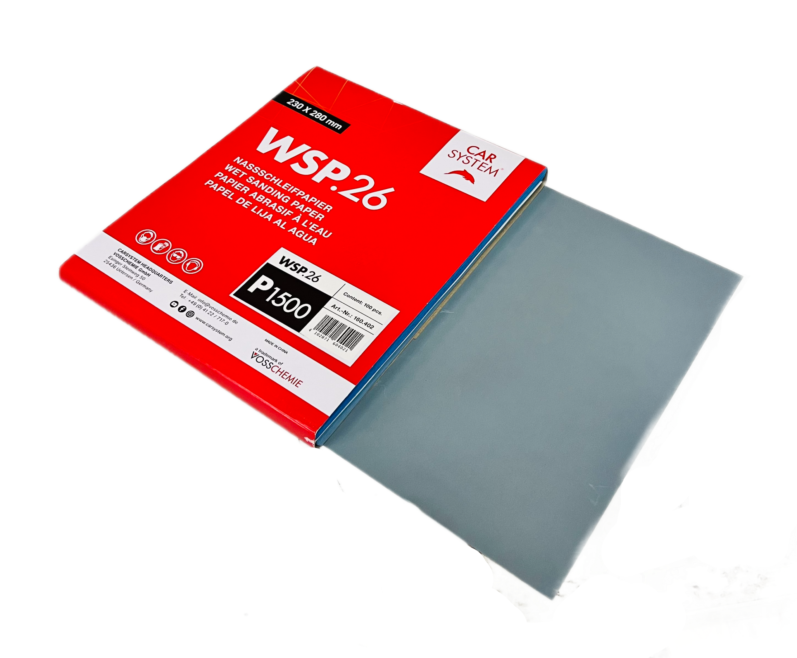 Лист шлифовальный водостойкий WSP.26 230x280мм P1500 (уп.=100шт.)